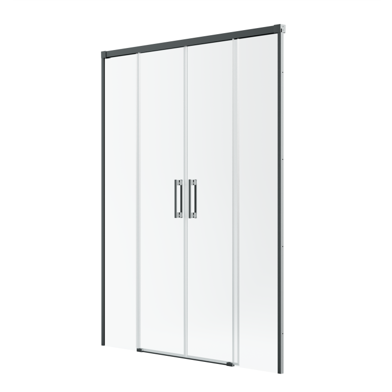 душевая дверь radaway idea brushed gunmetal dwd 200x200,5 стекла прозрачные, профиль брашированная оружейная сталь