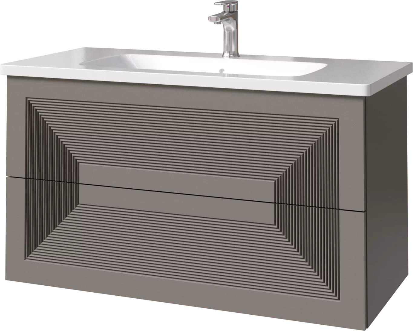 тумба подвесная caprigo modo quarta 100 35714-sf025 серый матовый