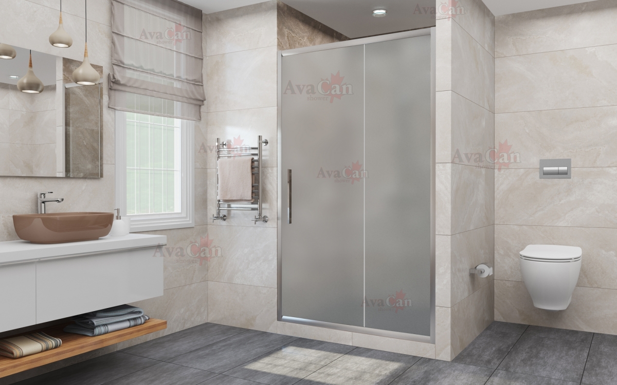 душевая дверь avacan fс120-140 mt ava 120-140x195 стекла матовые, профиль хром
