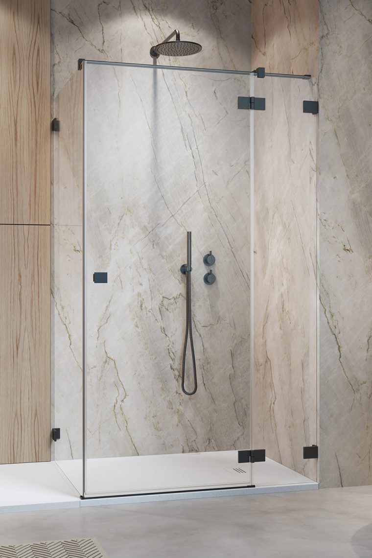 душевой уголок radaway essenza pro brushed gunmetal kdj r 110x110 прозрачное стекло / профиль брашированная оружейная сталь (правый)