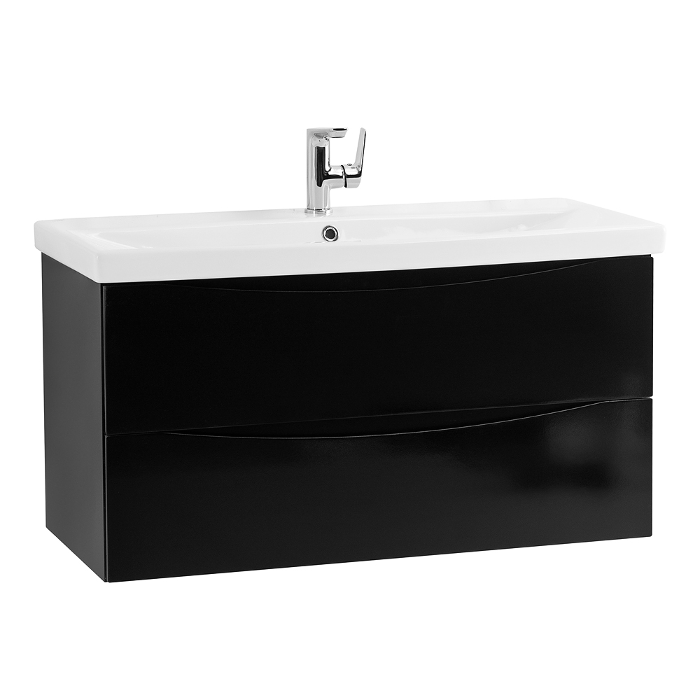 тумба под умывальник belbagno marino-cer-900-2c-so-nl-p nero lucido