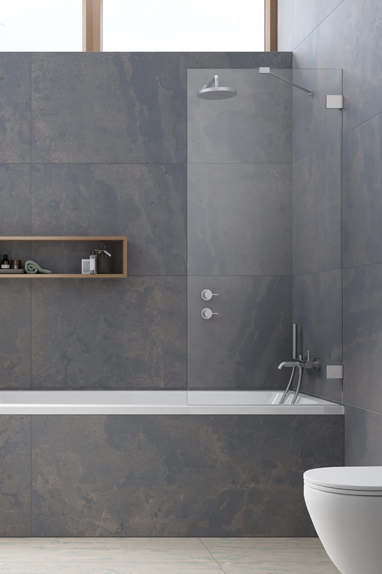 шторка на ванну radaway essenza pro brushed nickel pnj ii 50x150 (прозрачное/брашированный никель)