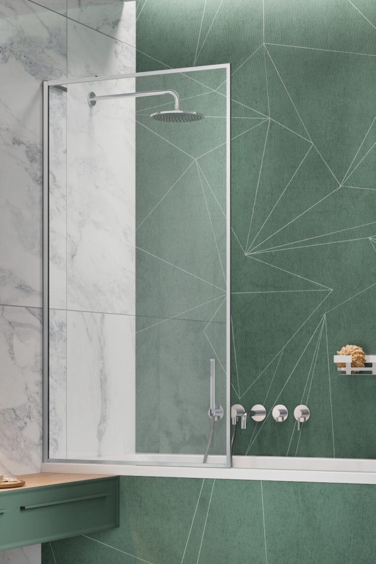 шторка на ванну radaway modo f sl pnj ii 100x151 левая, стекла прозрачные, профиль хром