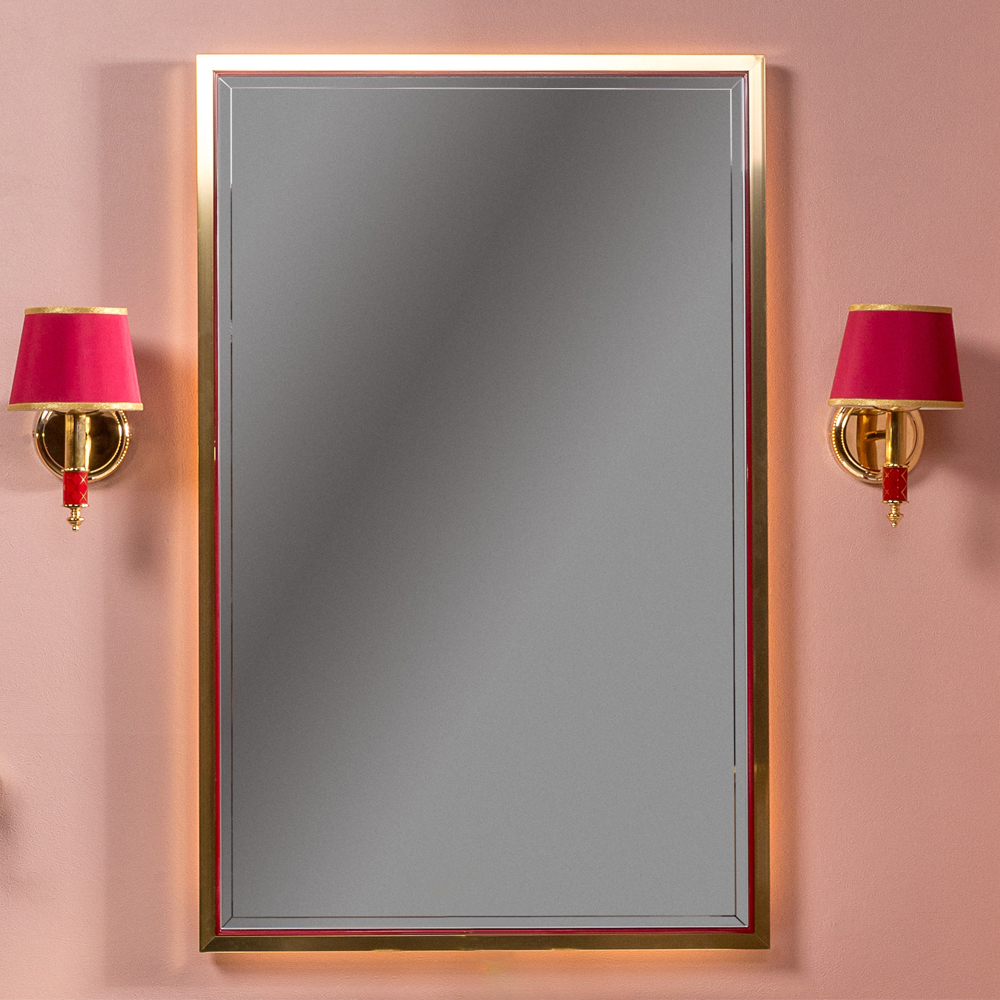 зеркало  armadi art monaco 70x110 бордо глянец / золото