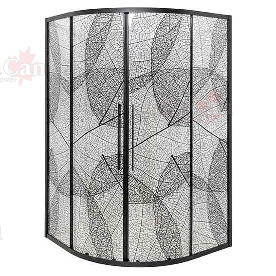 душевой уголок avacan hb 120 mt ava 120x120 стекла матовый с рисунком, профиль черный