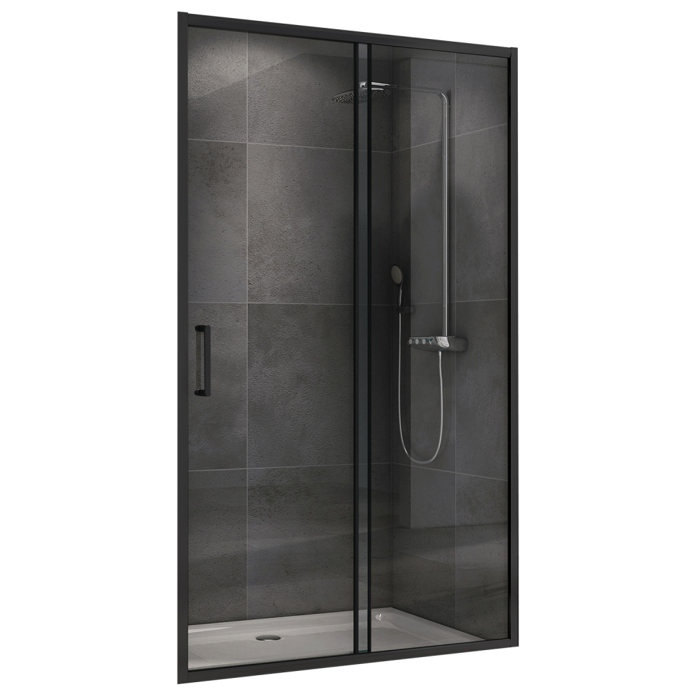 душевые двери abber schwarzer diamant ag30150b5 150x190 прозрачное стекло / профиль черный