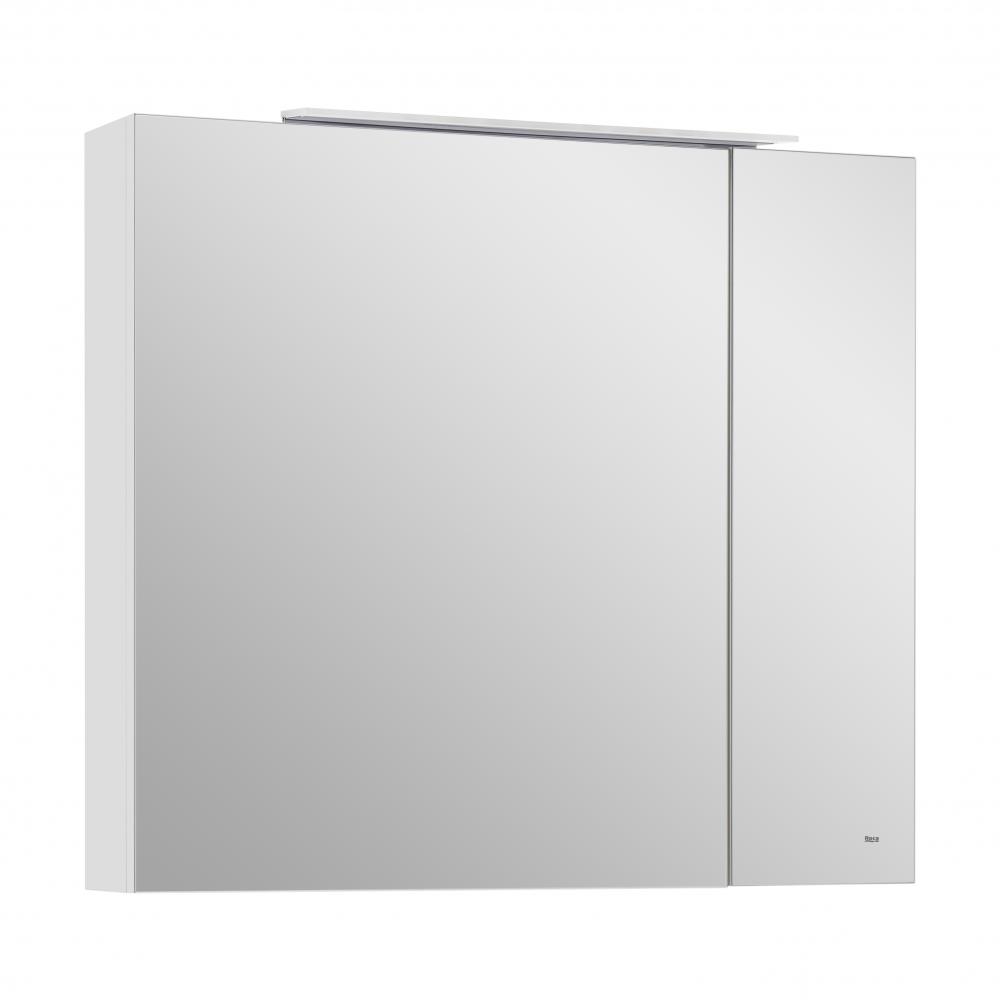 шкаф с зеркалом roca oleta 80 с led-светильником, белый матовый