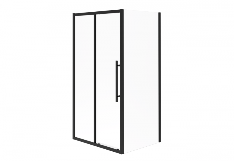 душевой уголок esbano esf-128ps-b 120x80 стекла прозрачные, профиль черный