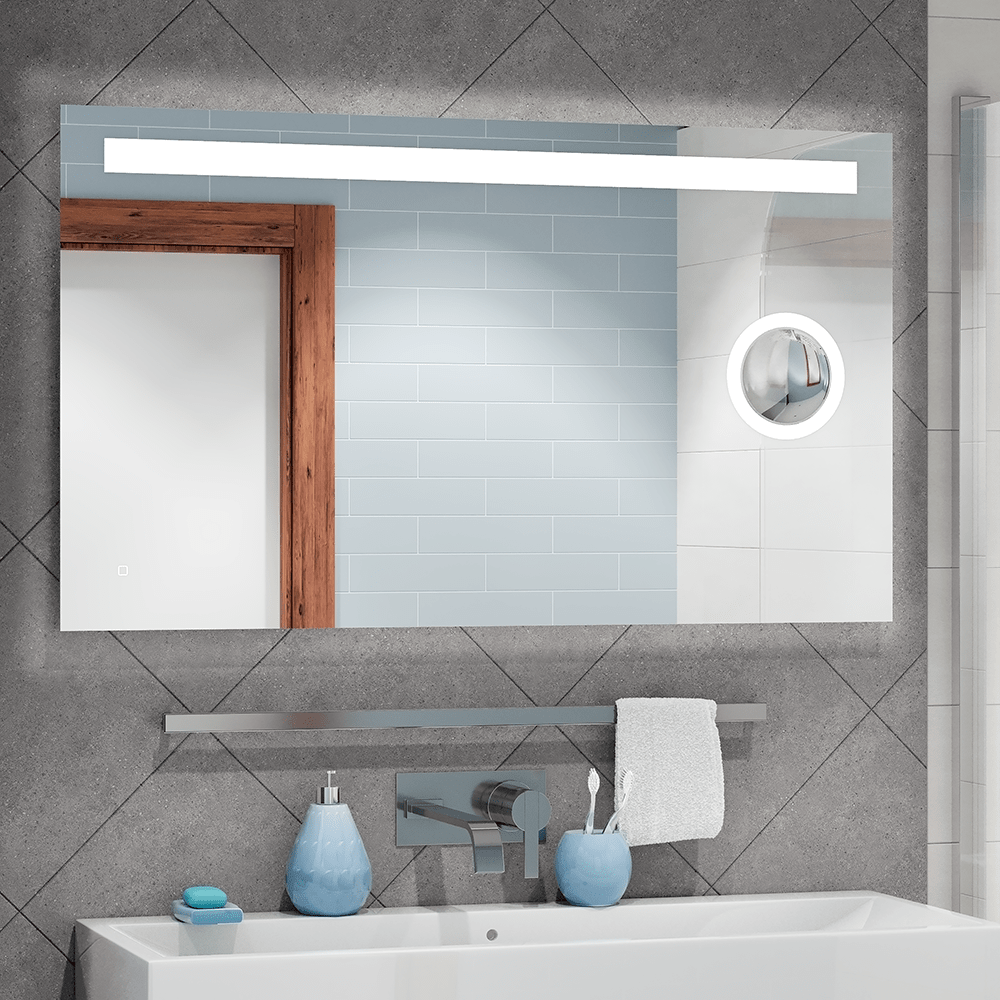зеркало континент eldorado led 100x70 с подсветкой, увеличительной линзой и сенсорным управлением