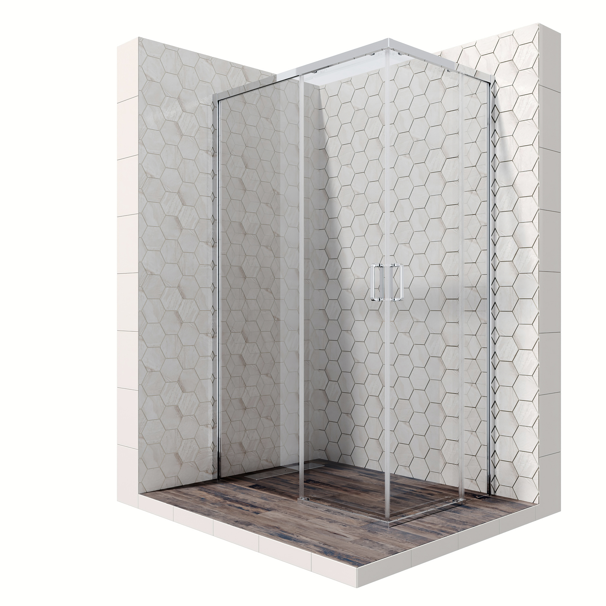 Душевой уголок Gutewetter Practic Square GK-433 108x108 (матовый хром/полистирол lines) фото 2 душевой уголок gutewetter practic square gk-433 108x108 (матовый хром/полистирол lines) фото 2