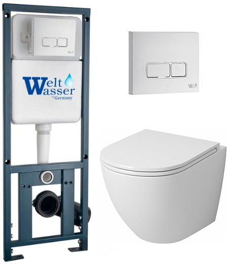комплект инсталляции welt-wasser 410 se с клавишей смыва wt и унитазом grossman gr-4455sq