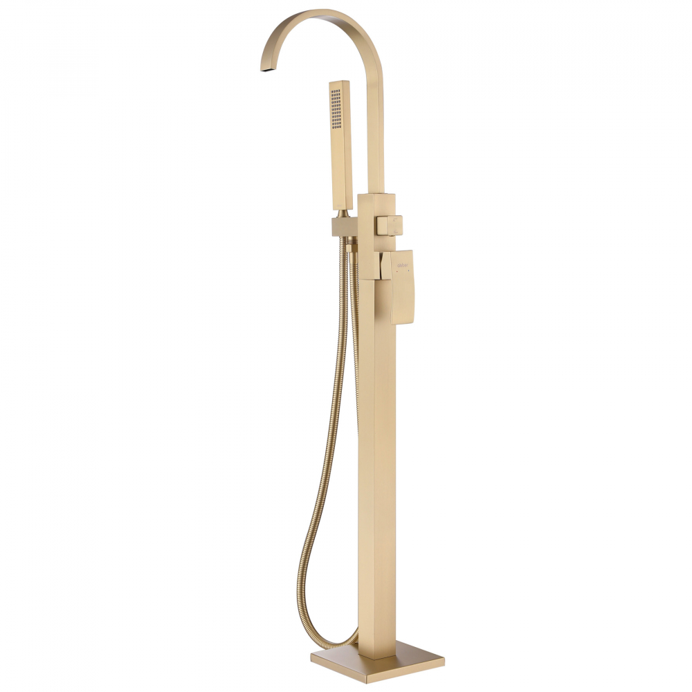 смеситель для ванны abber wasserfall af8615g матовое золото