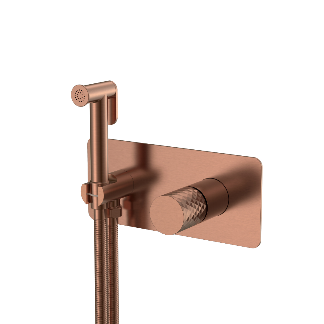 смеситель гигиенический boheme stick copper brushed 127-cb брашированная медь (ручка diamond)