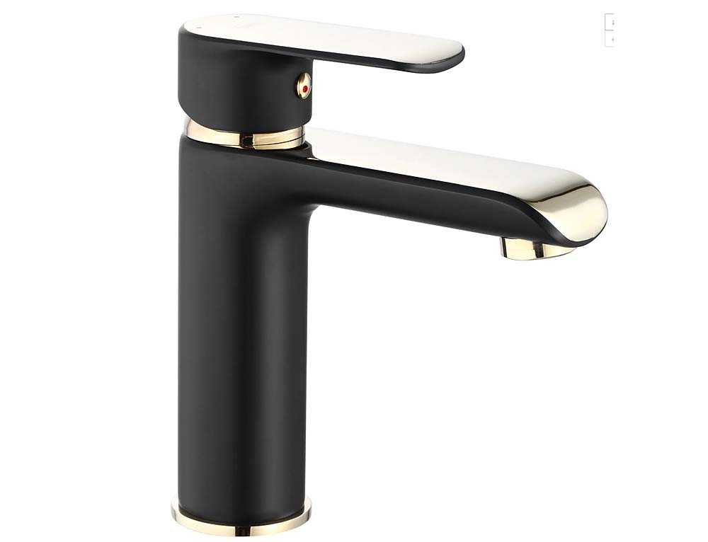 смеситель для умывальника rea bloom black gold rea-b9933 черный/золото