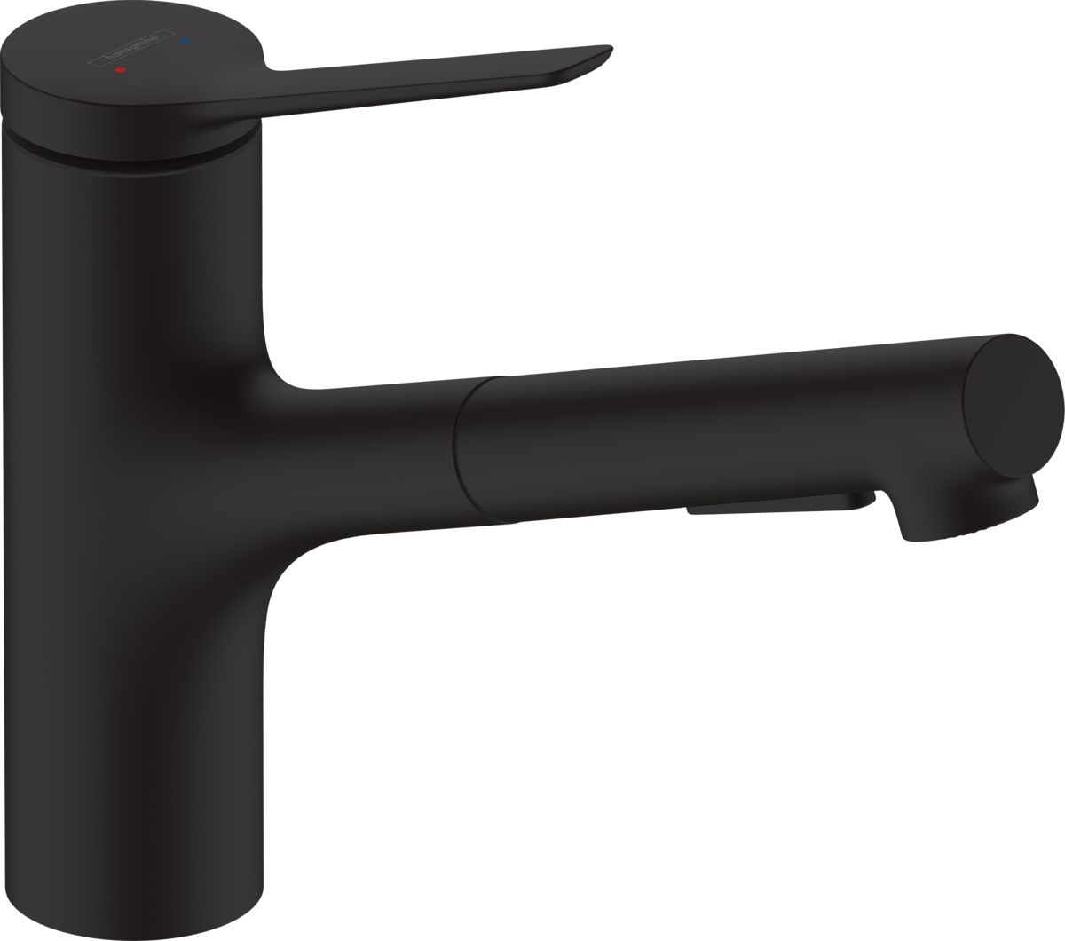 смеситель для кухни hansgrohe zesis m33 74800670 черный матовый, с вытяжным душем
