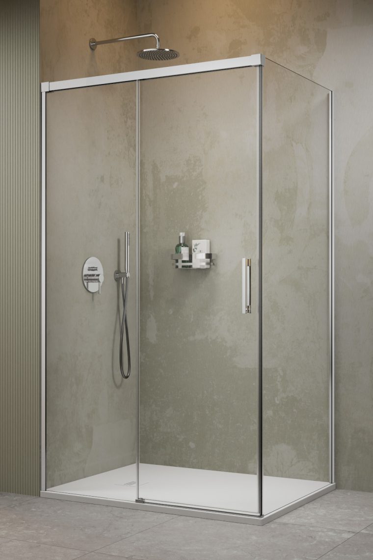 душевой уголок radaway idea 8 kdj 110x70 левый, стекла прозрачные, профиль хром