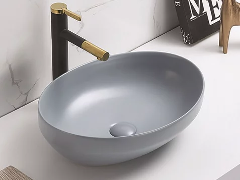 умывальник накладной ceramalux 78590mh 50,2x36,3 светло-серый матовый