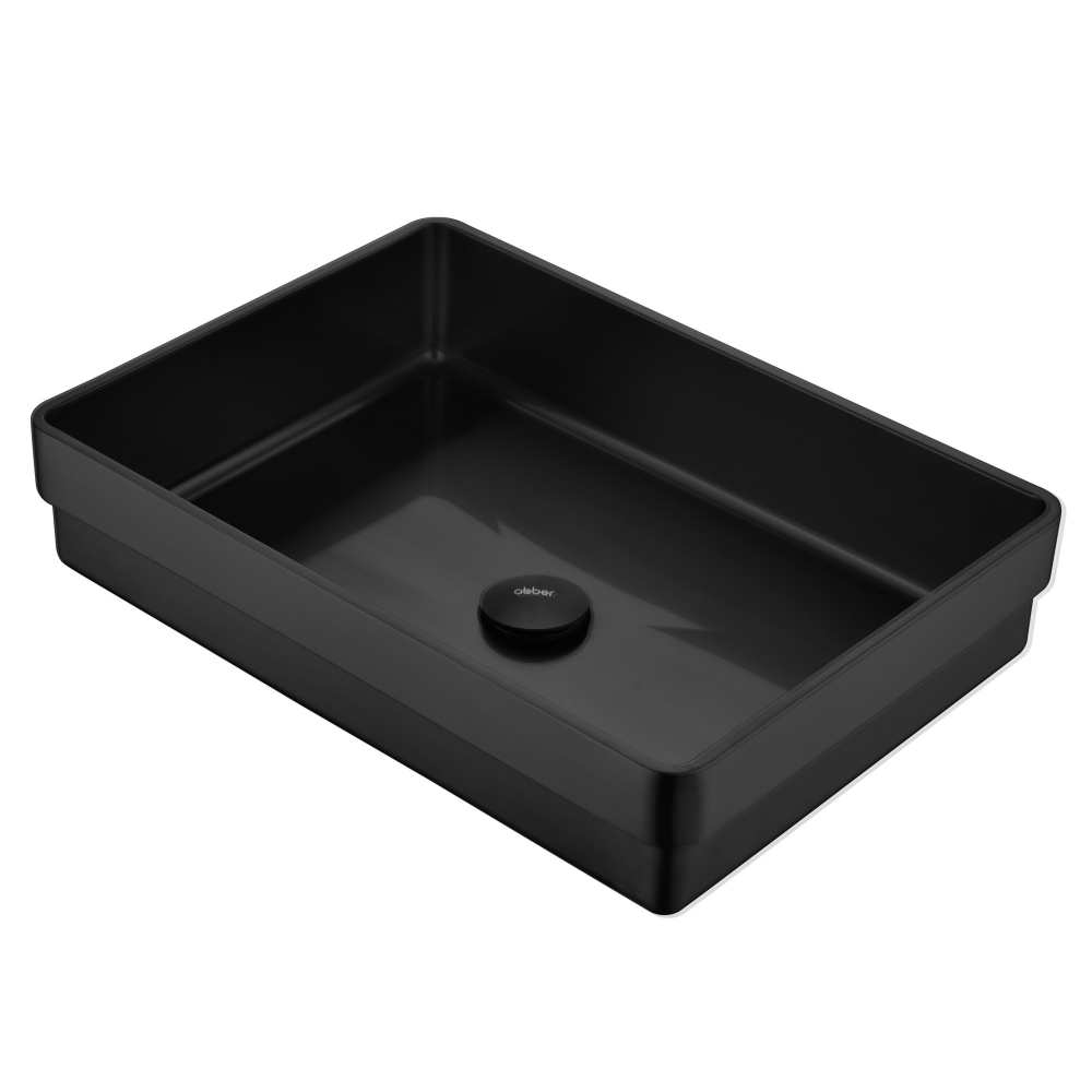 умывальник abber wasser kreis af2401mb 51x36 черный матовый