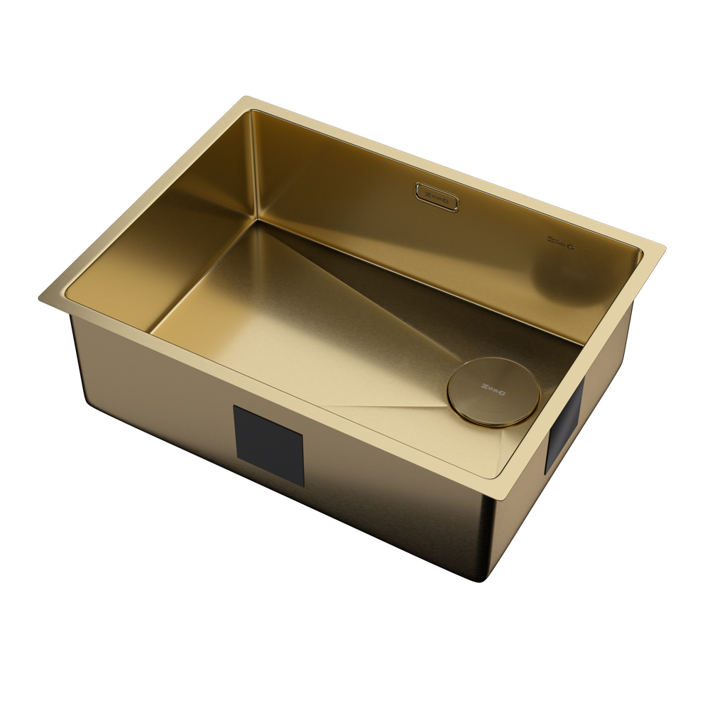 кухонная мойка zorg zerox 59 u / if side sf pvd gold 59x44 матовое золото