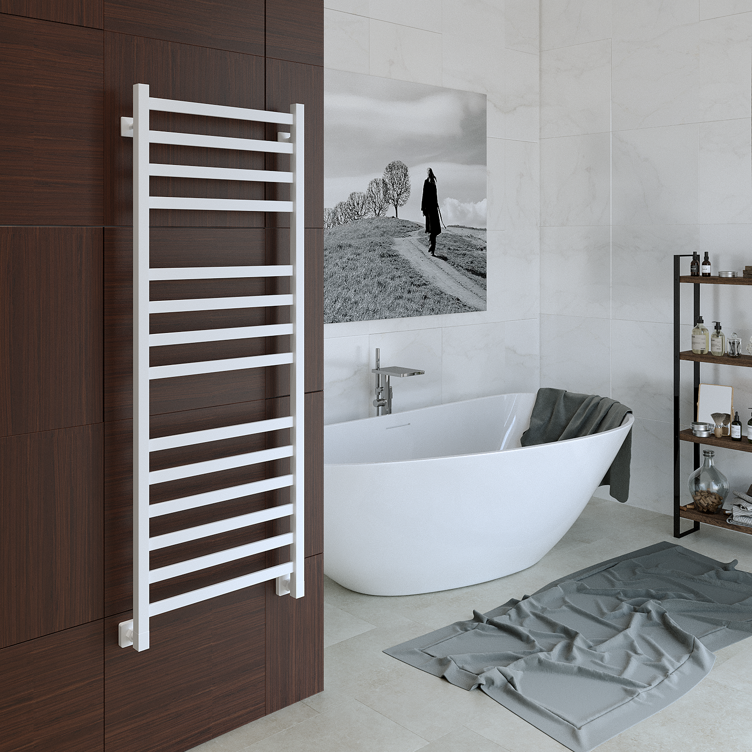 полотенцесушитель водяной stinox prestige luxe 50x140 белый матовый