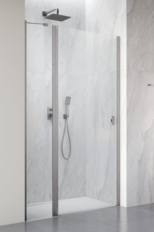 душевая дверь radaway nes brushed nickel dwj ii 100x200 левая, стекла прозрачные, профиль брашированный никель