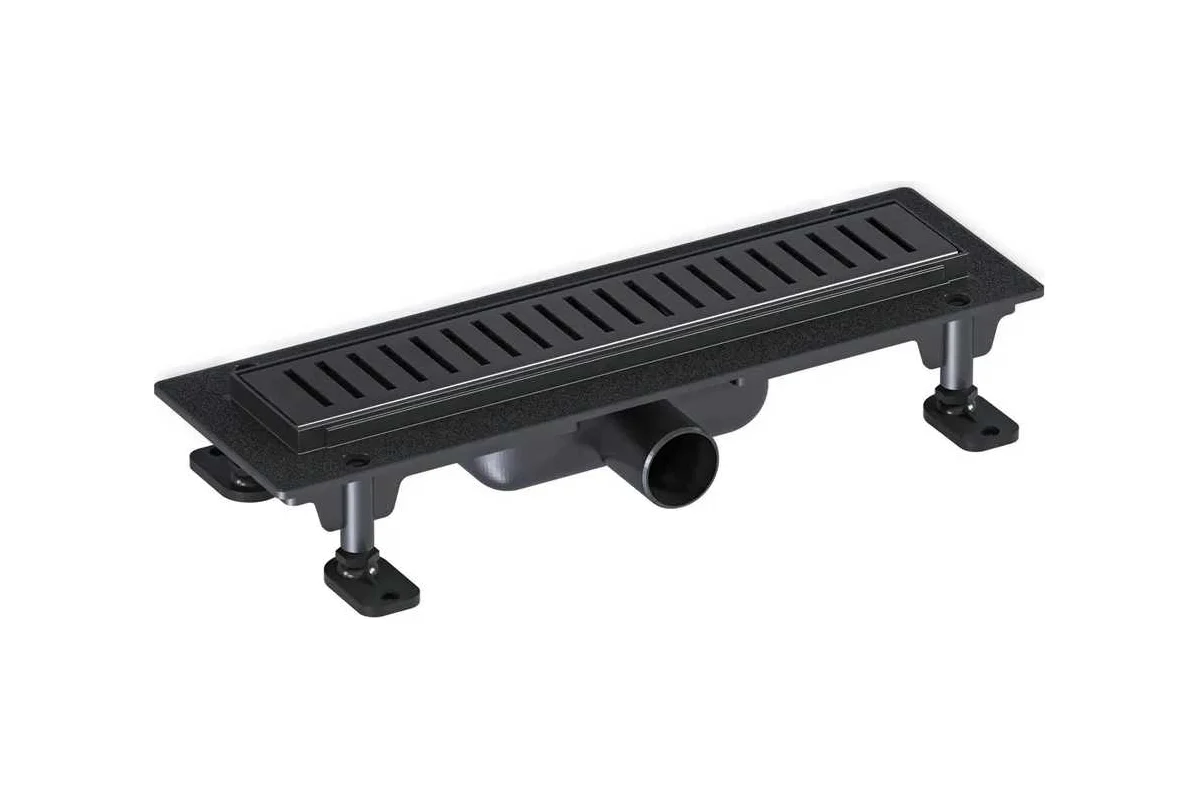 душевой лоток gooddoor 550 тл00033 с прорезями, сухой затвор, черный