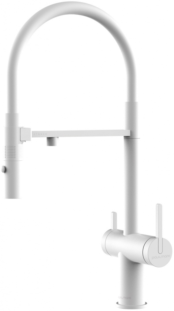 смеситель для кухни paulmark gravity stärke gr213888-wh белый матовый