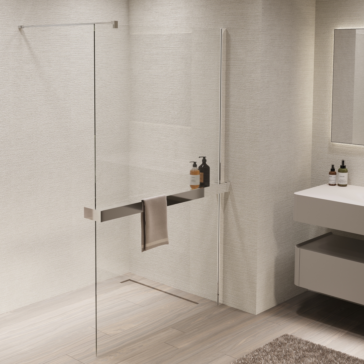 душевой уголок vincea walk-in 90x200 стекла прозрачные, профиль хром