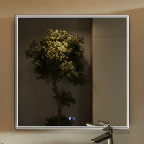 зеркало benetto fresco 80x80 с подсветкой, серебро