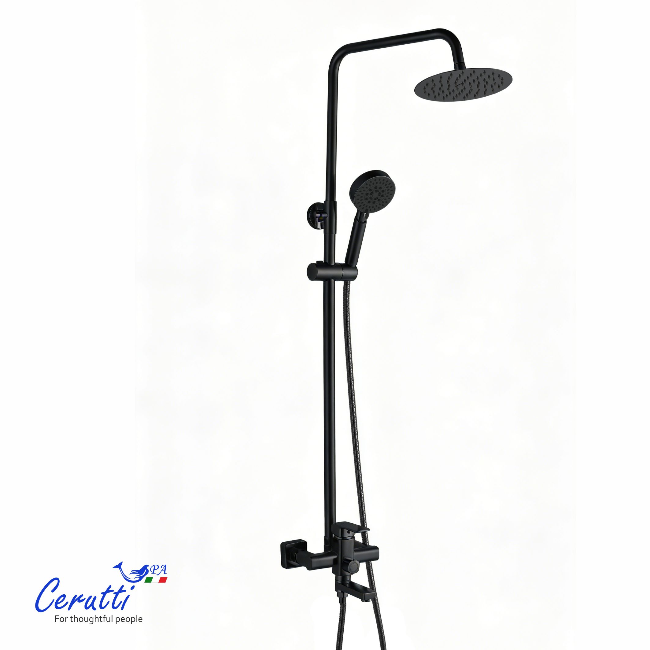 душевая стойка ceruttispa orazio rsmb ct12068 черный матовый