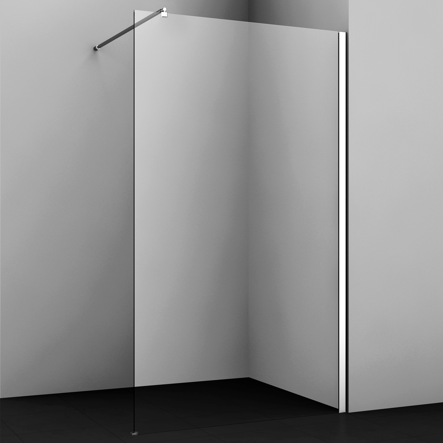 душевой уголок wasserkraft rossel 28w39 90x200 стекла прозрачные, профиль серебристый