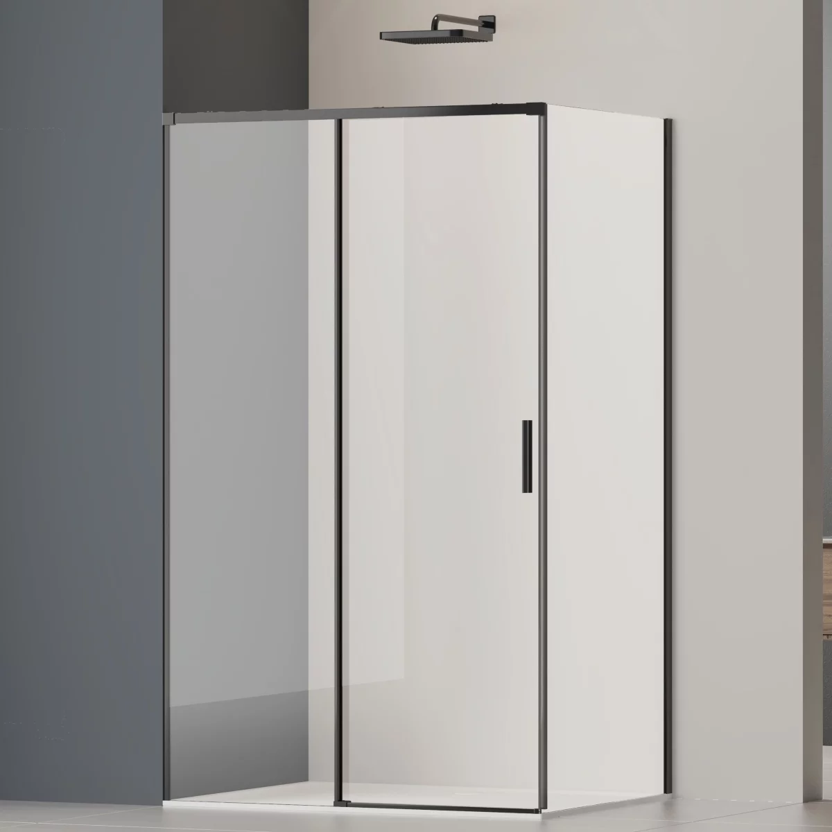 душевой уголок vincea soft vsr-3so28014clb 140x80 прозрачное стекло / профиль черный матовый