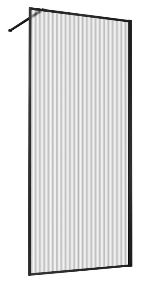 душевая стенка vincea walk-in vsw-1hp120flb 120x200 стекло рифленое / профиль черный матовый