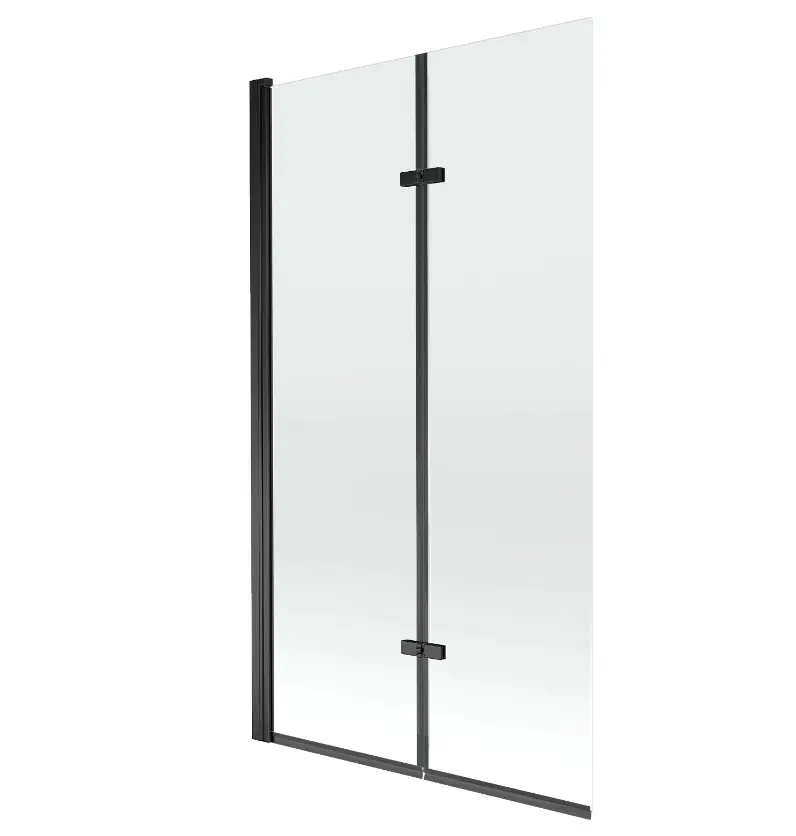 шторка на ванну mexen castor black 892-120-002-70-00 120x150 стекла прозрачные, профиль черный