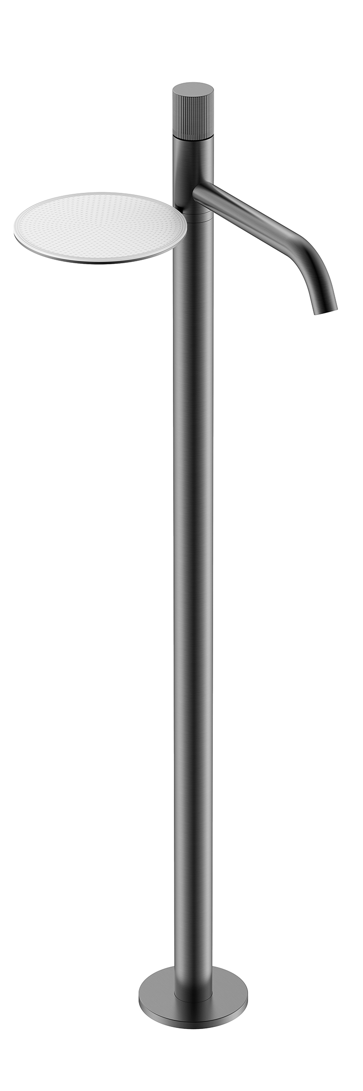 смеситель напольный boheme stick gun metal 120-gm.3 оружейная сталь (ручка linea)