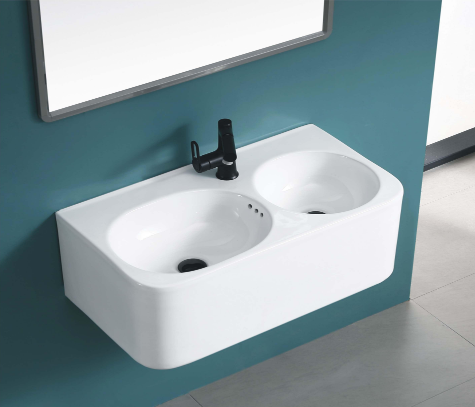 умывальник подвесной двойной cerutti spa double brenta 75x40 белый
