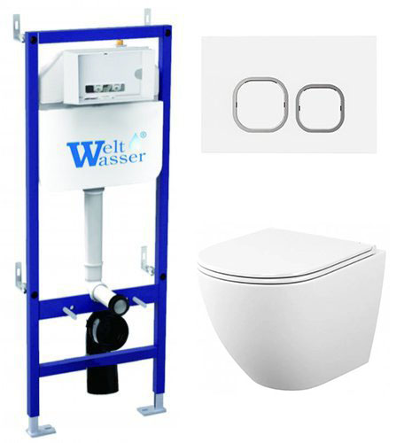 комплект инсталляции welt-wasser bamberg 460 с клавишей смыва wt и унитазом teymi t40102