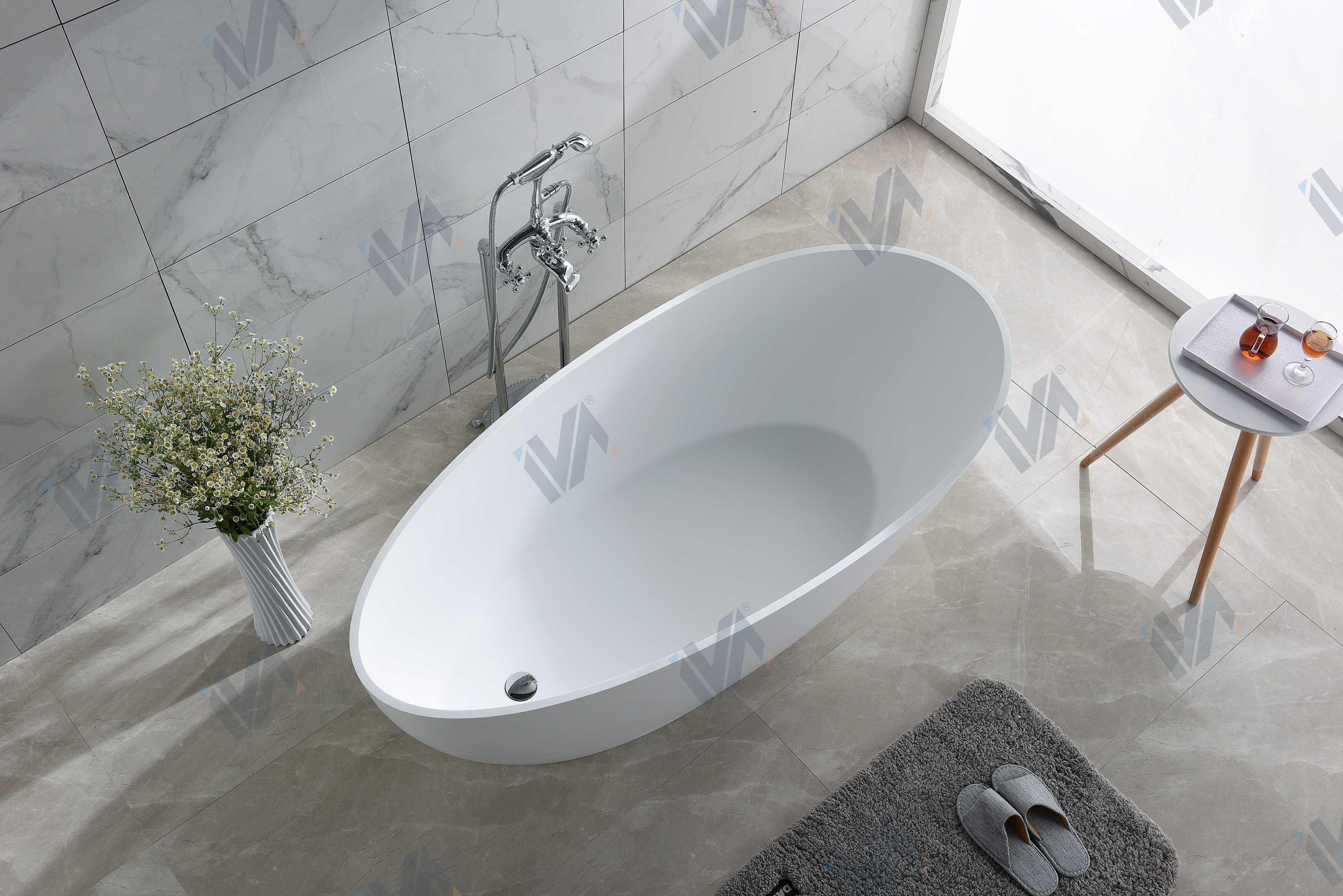 ванна из искусственного камня iva bs201170e 170x80 белый