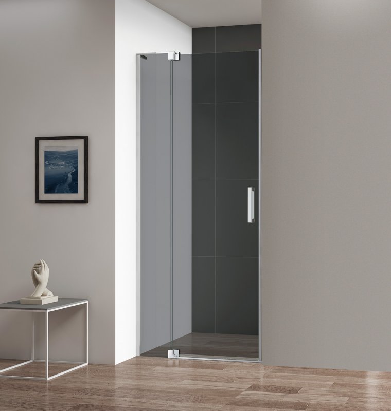 душевая дверь cezares slider-b-1-80/90-grigio-cr (80-90)x195 стекло серое, профиль хром