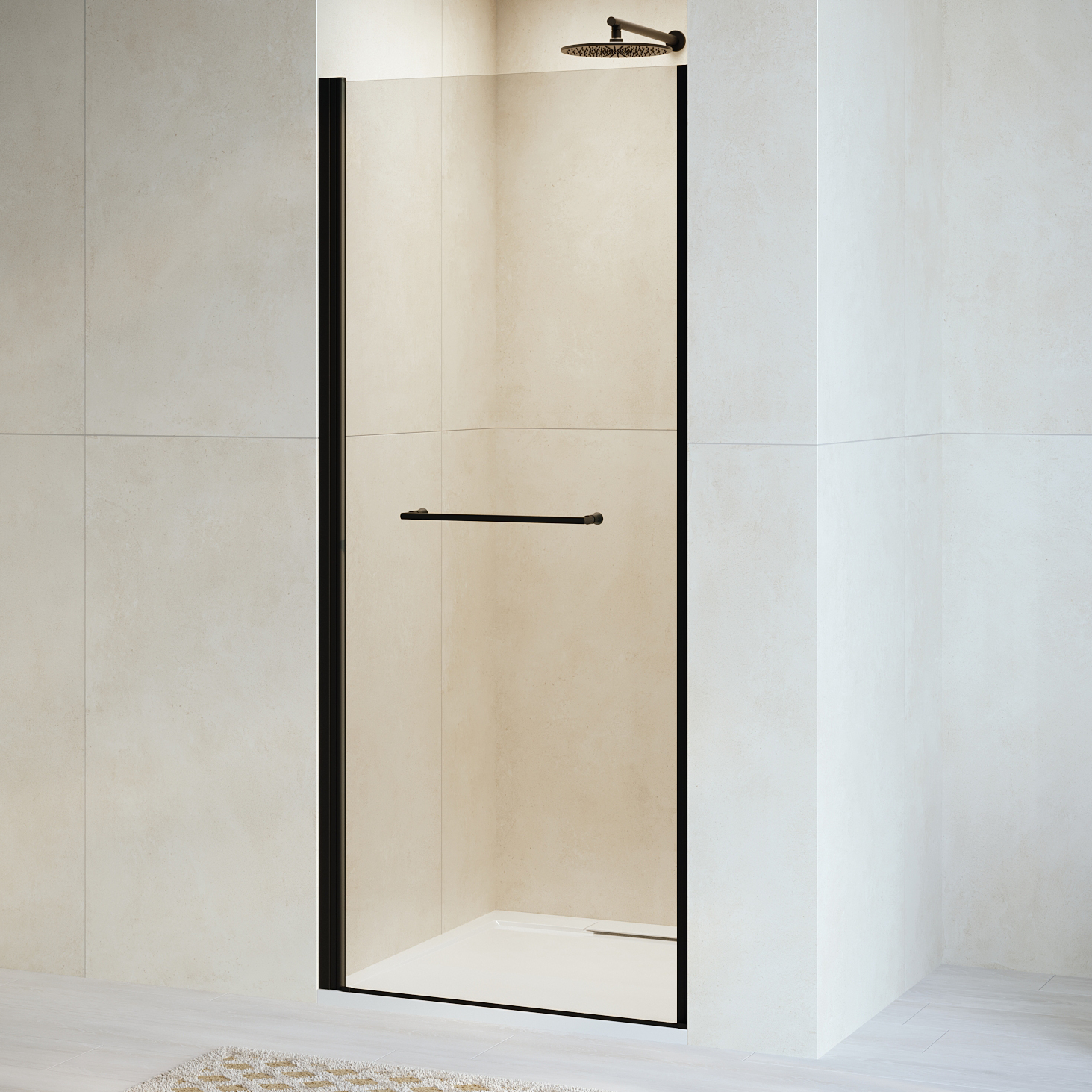 душевая дверь rgw passage pa-103-b 020810309-14 90x195 стекла прозрачные, профиль черный