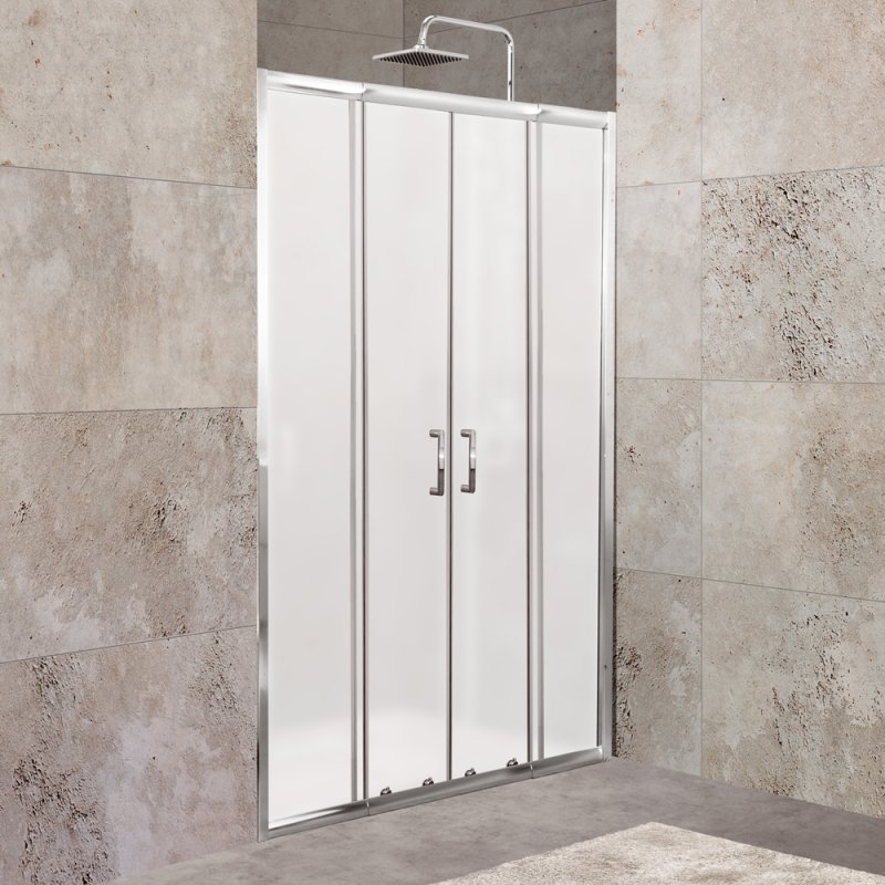 душевая дверь belbagno unique-bf-2-150/180-m-cr (150-180)x190 стекла матовые