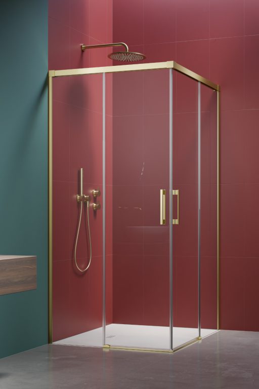 душевой уголок radaway idea 6 brushed light gold kdd 75x80 стекла прозрачные, профиль брашированное светлое золото