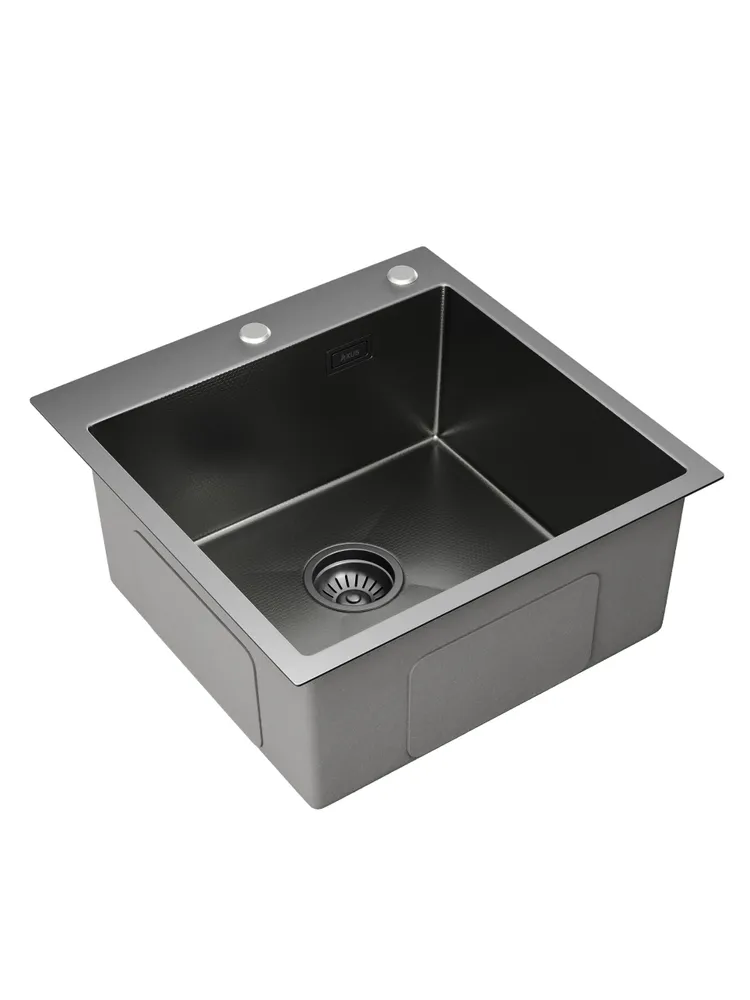 кухонная мойка axus ls-5050bd 50x50 графит декор