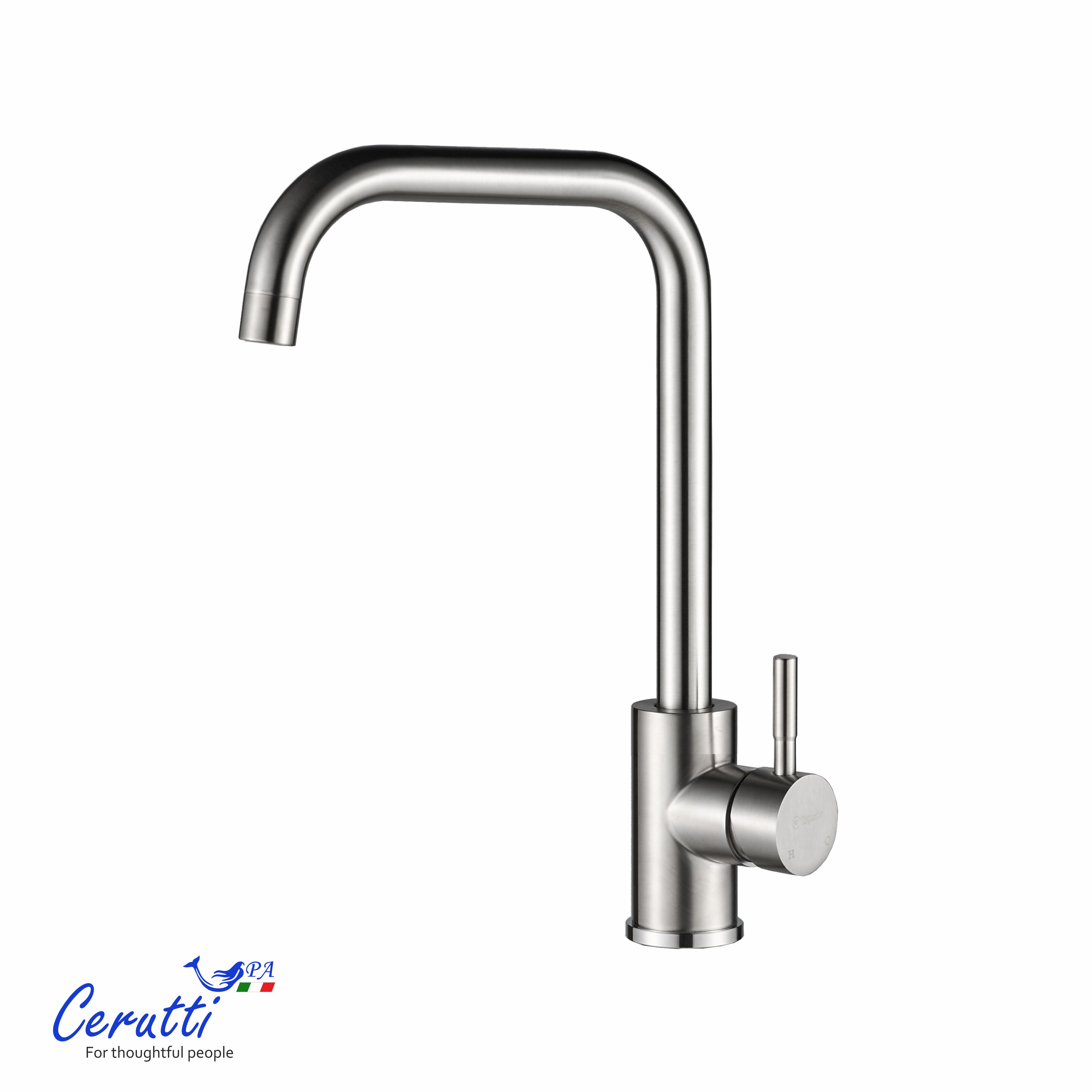 смеситель для кухни ceruttispa duilio bn ct12102 никель матовый