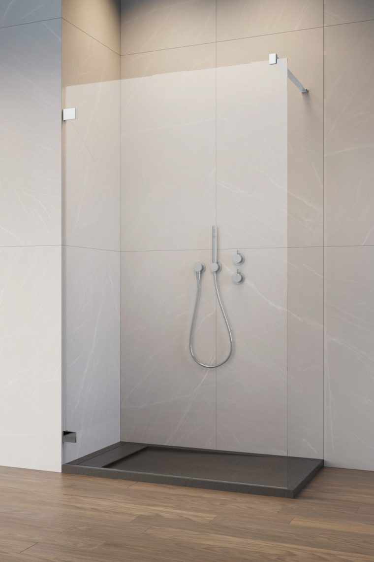 душевой уголок radaway essenza pro 8 chrome walk-in ii 80x200 стекла прозрачные, профиль хром