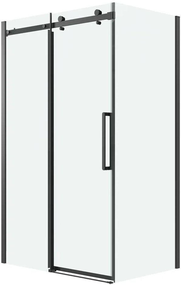 душевой уголок grossman classic 140x90 стекла прозрачные, профиль черный