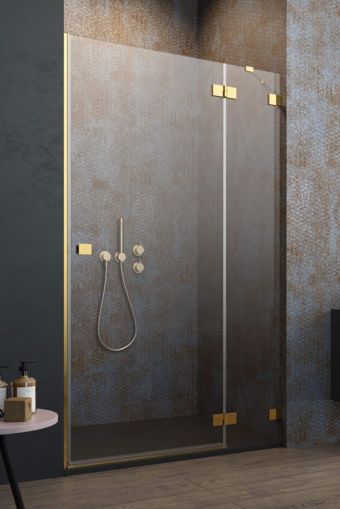 душевая дверь radaway essenza pro gold dwj 120x200 l стекло прозрачное/золото