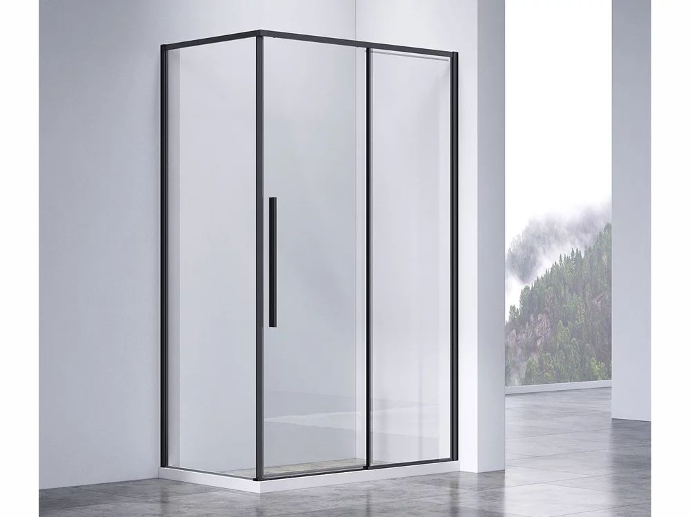 душевой уголок vincea slim-n vsr-4sn8013clb 130x80 прозрачное стекло / профиль черный матовый