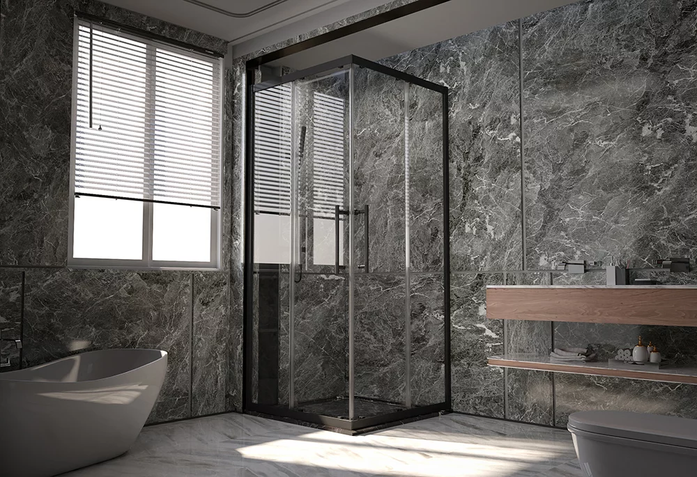 душевой уголок veconi premium trento ptc-20b 100x90 прозрачные стекла / профиль черный матовый