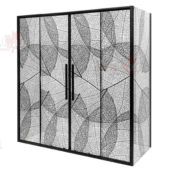 душевой уголок avacan fb2 170-190 + sb90 ava 170-190x90 стекла с рисунком, профиль черный